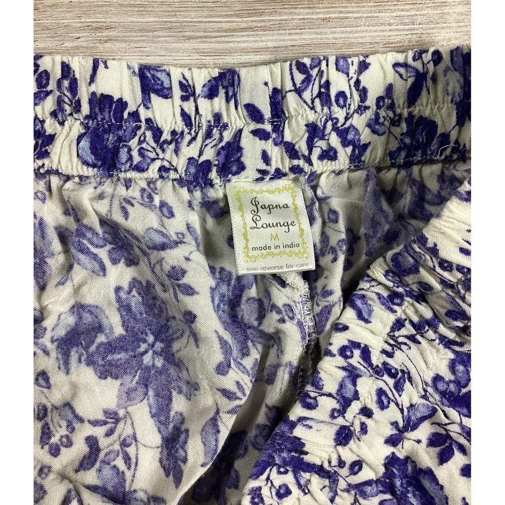 3-Piece Pajama Set Blue And White Floral Women's‎ Medium Blue Willow - Picture 11 of 16